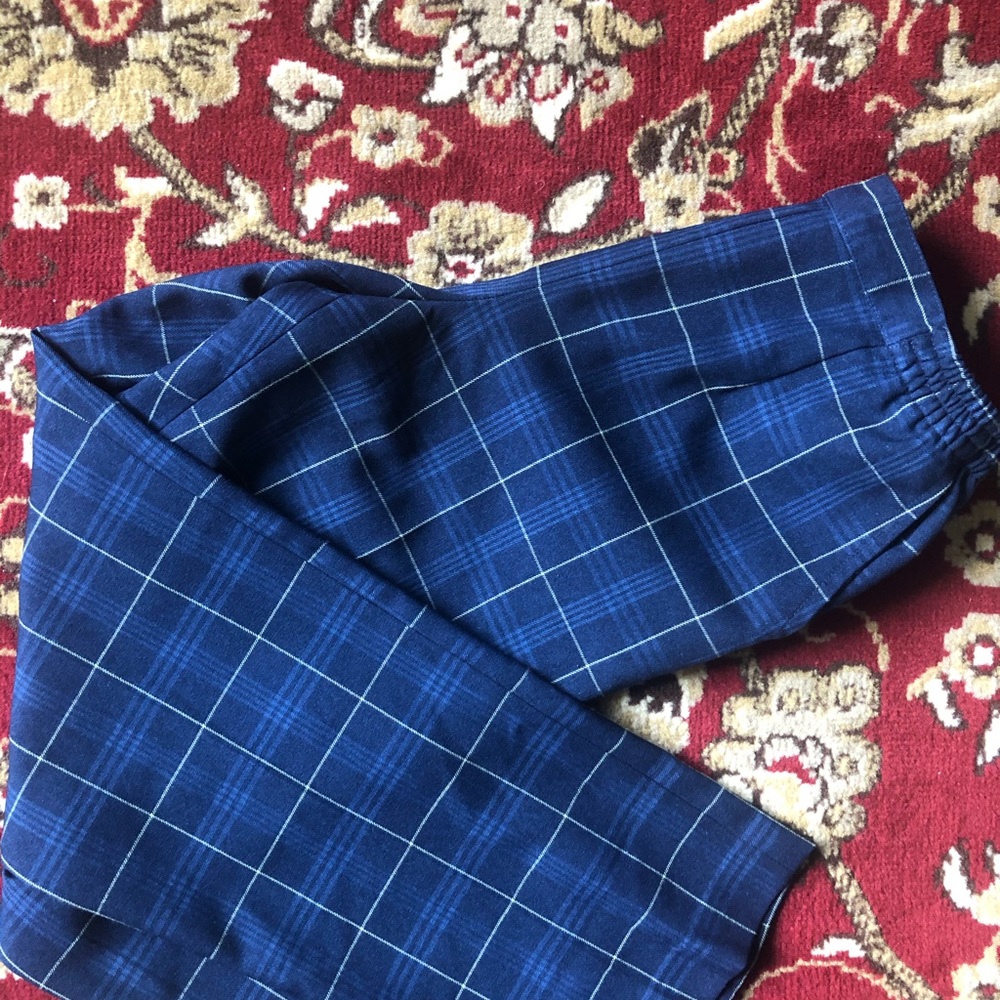 Vintage blue plaid pants